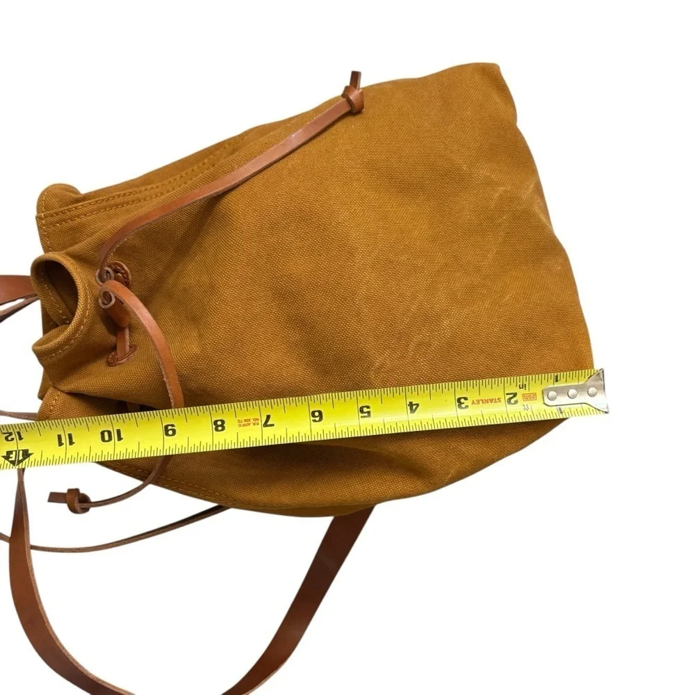 MADEWELL Brown Canvas SOMERSET Drawstring Leather Strap Backpack - Picture 5 of 10